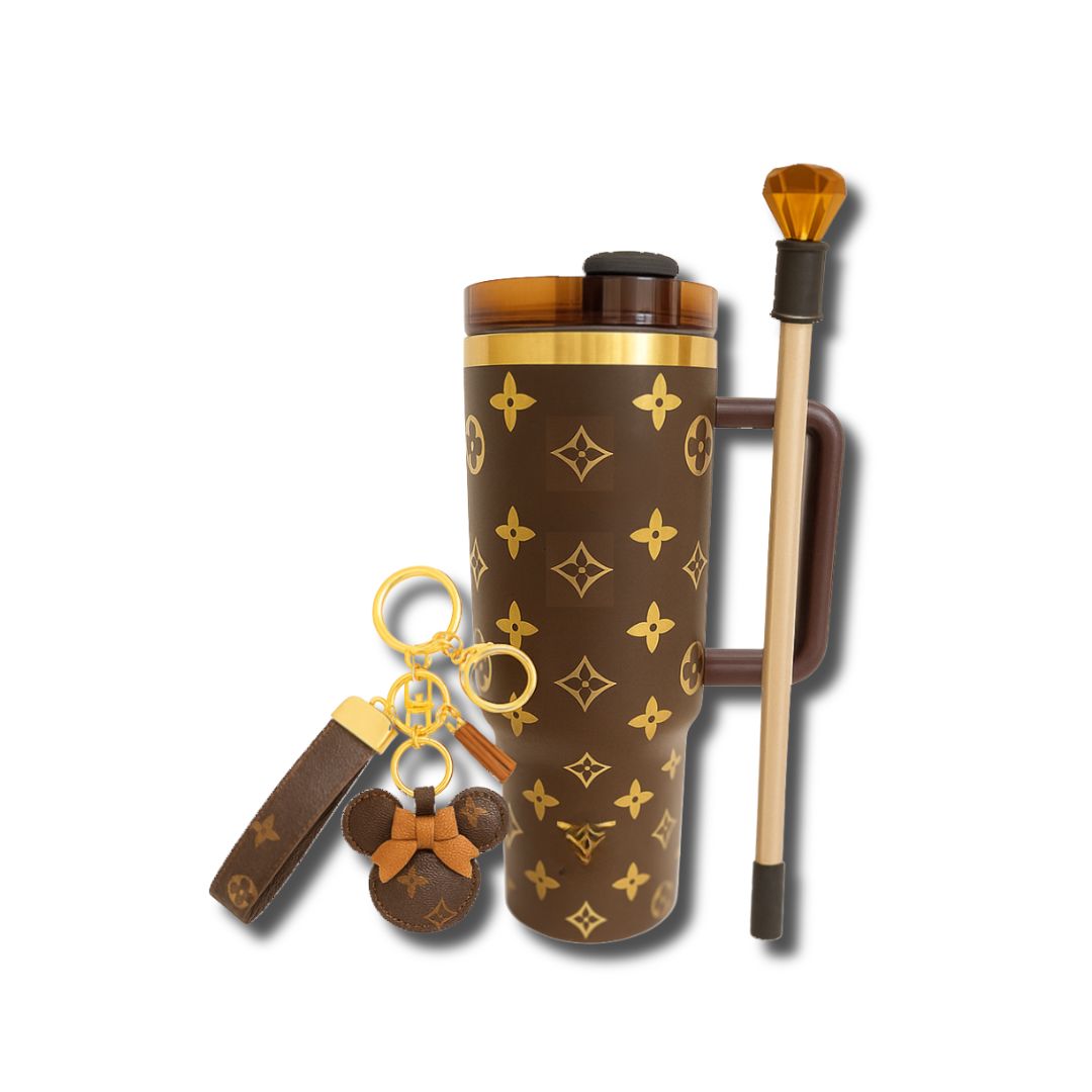 Ultimate bundle offer – 40oz luxury travel cup, luxury keyring and gem straw topper